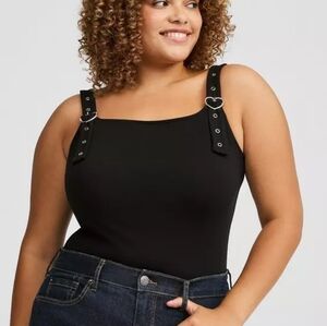 Torrid Size 0 Foxy Scoop Neck Heart Buckle Strap Tank Top